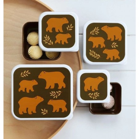 4 boites à goûter ours - Lunch box enfant - A Little Lovely Company