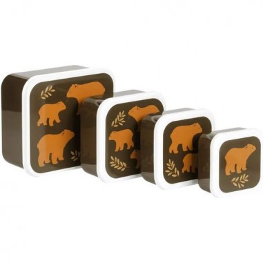 4 boites à goûter ours - Lunch box enfant - A Little Lovely Company