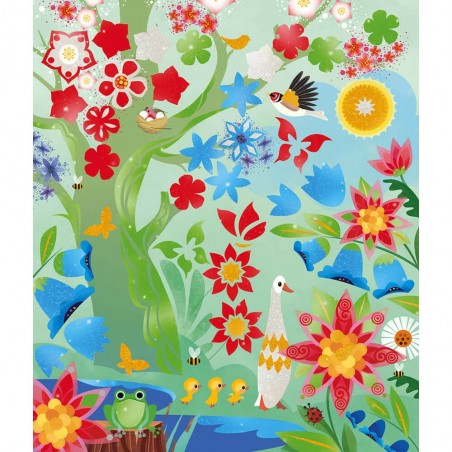 Peinture nacrée avec pochoirs 4 saisons - Janod