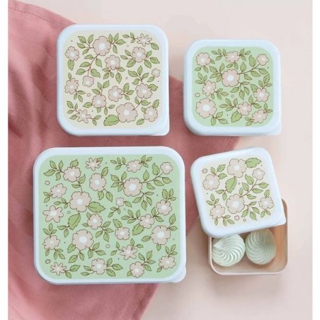 4 boites à goûter Blossoms - A Little Lovely Company - Lunch box enfant - Boîtes Alimentaires