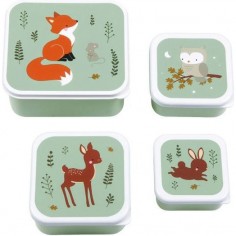 4 boites à goûter amis de la forêt sauge - Boîtes Alimentaires