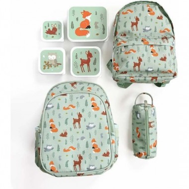 4 boites à goûter amis de la forêt sauge - A Little Lovely Company - Boîtes Alimentaires