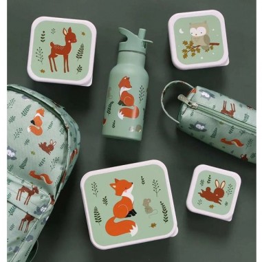 4 boites à goûter amis de la forêt sauge - A Little Lovely Company - Boîtes Alimentaires