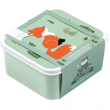 4 boites à goûter amis de la forêt sauge - A Little Lovely Company - Boîtes Alimentaires