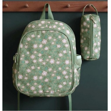 Sac à dos isotherme Blossoms sage - A Little Lovely Company