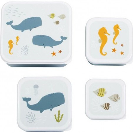 4 boites à goûter Océan - Lunch box enfant - A Little Lovely Company