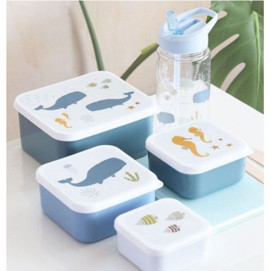 4 boites à goûter Océan - Lunch box enfant - A Little Lovely Company