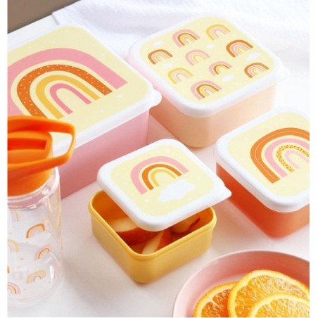 4 boites à goûter Rainbows - A Little Lovely Company - Lunch box enfant - Boîtes Alimentaires