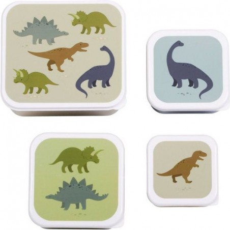 4 boites à goûter Dinosaures - Lunch box - A Little Lovely Company