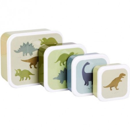 4 boites à goûter Dinosaures - Lunch box - A Little Lovely Company