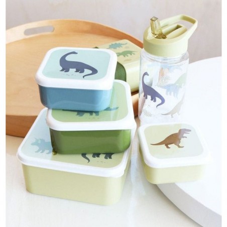 4 boites à goûter Dinosaures - Lunch box - A Little Lovely Company