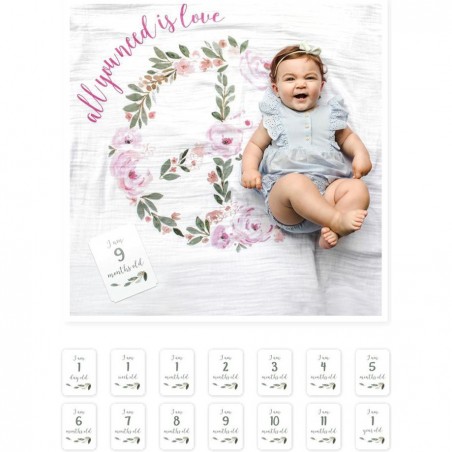 Lange en coton & cartes - All you need is love - Lulujo