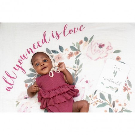 Lange en coton & cartes - All you need is love - Lulujo