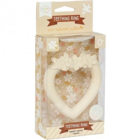 Anneau de dentition coeur écru - A Little Lovely Company