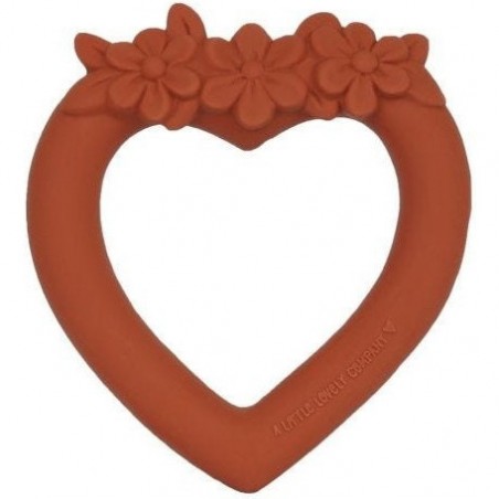 Anneau de dentition coeur terracotta - A Little Lovely Company