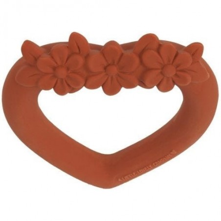 Anneau de dentition coeur terracotta - A Little Lovely Company
