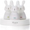Veilleuse trio de lapins "Léo, Léni et Lila" avec base blanche - Olala Boutique
