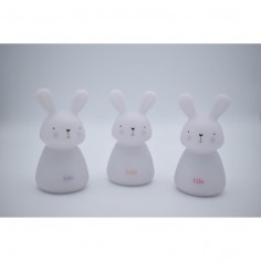 Veilleuse trio de lapins "Léo, Léni et Lila" avec base blanche - Olala Boutique 2