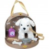Peluche chien avec sac de transport et accessoires en bois - Jabadabado