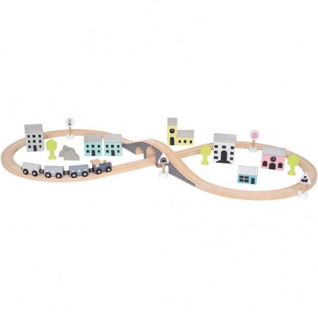 Coffret circuit train en bois - Jabadabado
