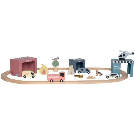 Coffret circuit voitures de secours - Jeux En Bois