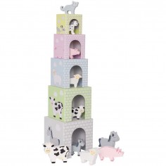 Cubes empilables 1-5 animaux de la ferme - Jeux En Bois