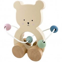 Jouet à tirer ours avec boulier - Jeux En Bois