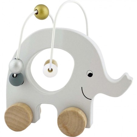 Jouet à tirer éléphant avec boulier - Jeux En Bois