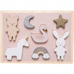 Jouet bébé Chunky puzzle en bois, Licorne JaBaDaBaDo - Jeux En Bois