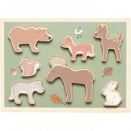 Jouet bébé Chunky puzzle en bois, Animaux JaBaDaBaDo - Jeux En Bois