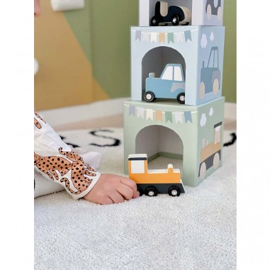 Cubes empilables 1-5 véhicules - Jeux En Bois