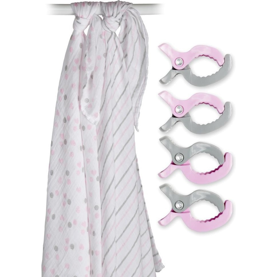 Coffrets Langes Et Clips Langes coton et clips roses