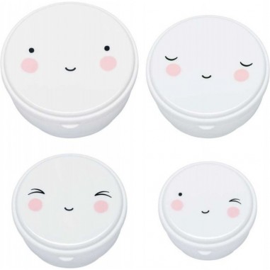 Set de 4 boîtes à collation "happy face" - A Little Lovely Company