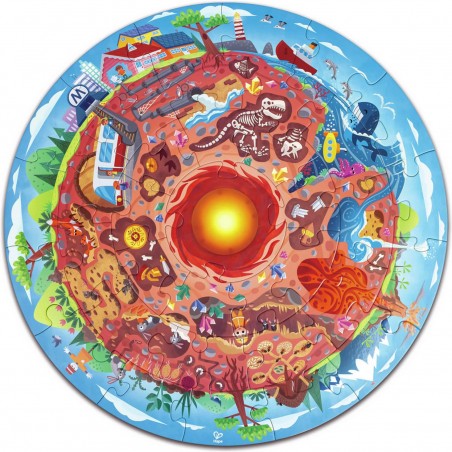 Puzzle circulaire lumineux 36 pièces : centre de la terre - Hape