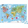 Valisette Puzzle Géant Carte du Monde - 300 pcs - Janod