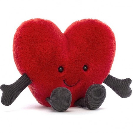 Peluche coeur Rouge Jellycat - Amuseable Red Heart