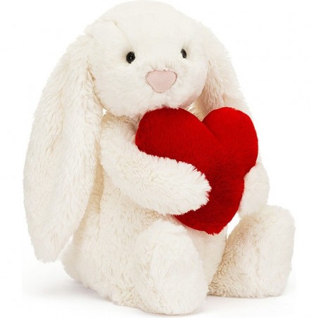 Lapin timide coeur d'amour rouge - Bashful Red Love Heart Bunny - Jellycat