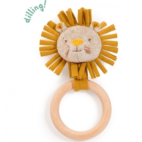 Hochet bois tête de lion Sous mon Baobab - Moulin Roty