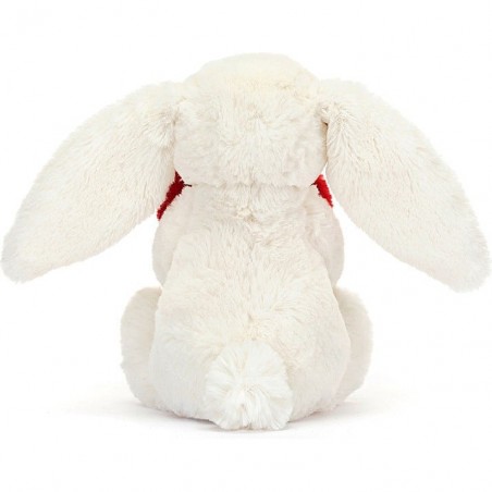 Lapin timide coeur d'amour rouge 18 cm - Bashful Red Love Heart Bunny - Jellycat