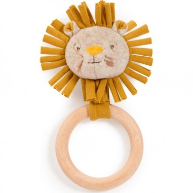 Hochet bois tête de lion Sous mon Baobab - Moulin Roty
