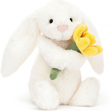 Peluche Lapin timide avec jonquille - Bashful Bunny with Daffodil 18 cm - Jellycat