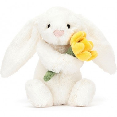 Lapin timide avec jonquille - Bashful Bunny with Daffodil - Jellycat