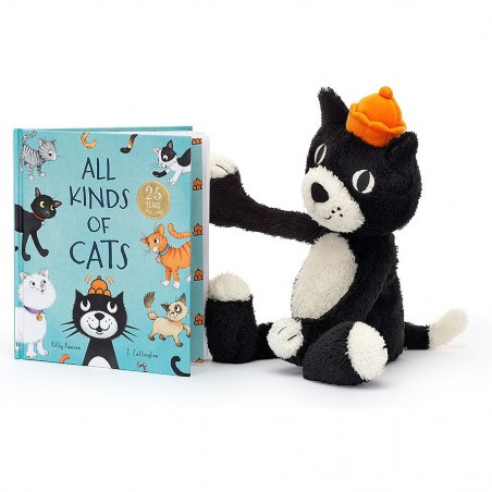 Jellycat Peluche Toutes sortes de chats Livre et Jack - All Kinds of Cats Book and - Jellycat