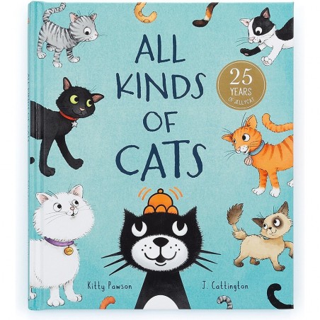 Jellycat Peluche Toutes sortes de chats Livre et Jack - All Kinds of Cats Book and - Jellycat