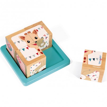 Barquette 4 Cubes Sophie la girafe - Un jeu - Janod