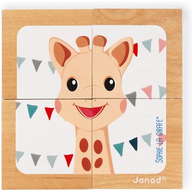 Barquette 4 Cubes Sophie la girafe - Un jeu - Janod