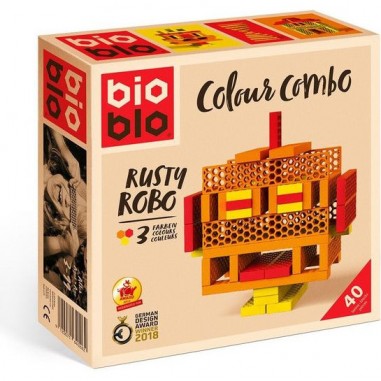 Mini box orange jaune rouge 40 briques - Bioblo