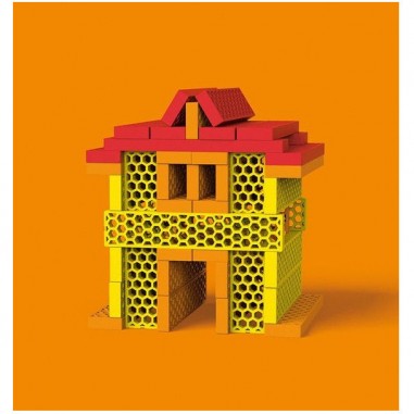 Mini box orange jaune rouge 40 briques - Bioblo
