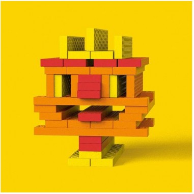 Mini box orange jaune rouge 40 briques - Bioblo