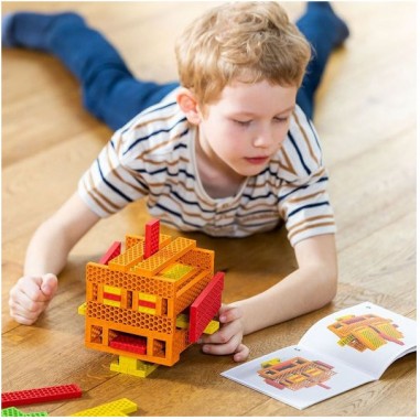 Mini box orange jaune rouge 40 briques - Bioblo